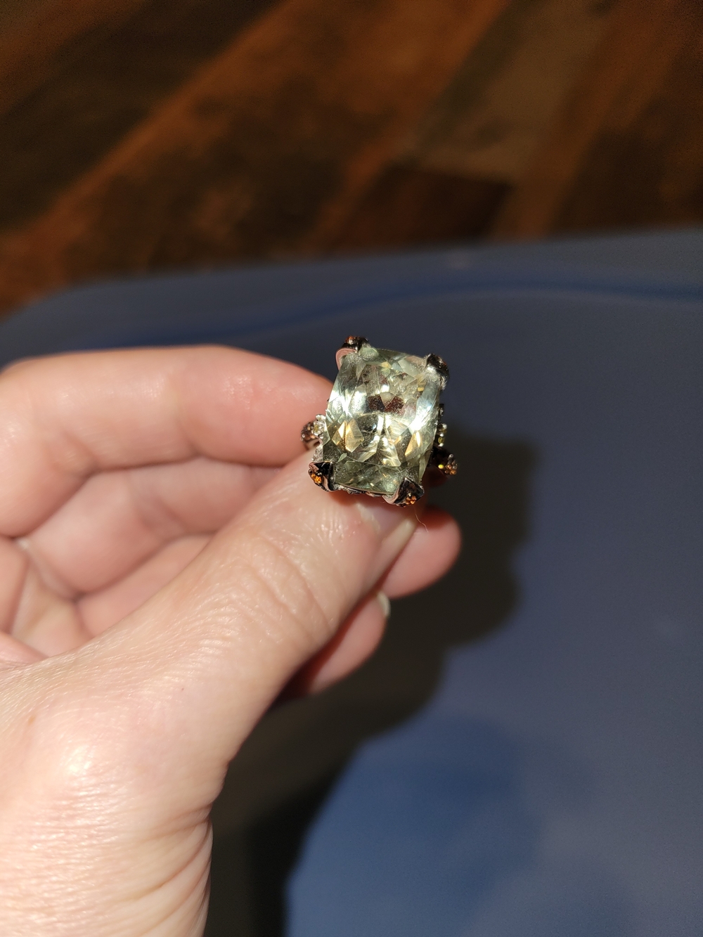 AAA Montezuma Prasiolite/ Green Amethyst In Platinum Over Sterling Silver
